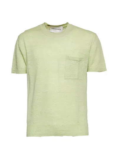 Amaranto Crewneck Chest Pocket T-shirt In Green