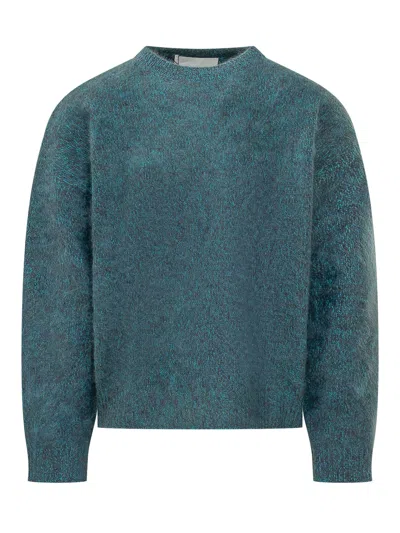 Amaranto Crewneck Knit Sweater In Blue