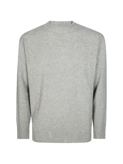 Amaranto Crew-neck Knitted Sweater In Gray