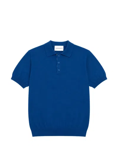 Amaranto Crew-neck Polo Shirt In Blue