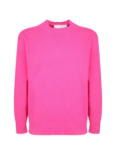Amaranto Crew-neck Ribbed-trim Sweater In Pink
