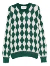 Amaranto Diamond-pattern Mohair Sweater In Green