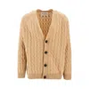 Amaranto Distressed Effect Cable Knit Cardigan In Multi