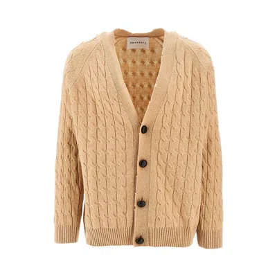 AMARANTO DISTRESSED EFFECT CABLE KNIT CARDIGAN