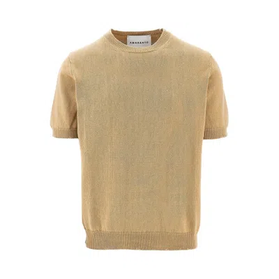 Amaranto Distressed Finishes Knitted T-shirt In Neutral