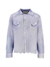 Amaranto Distressed-effect Knitted Overshirt In Blue