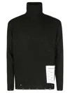 Amaranto Relaxed Fit Black Turtleneck Sweater In Nero