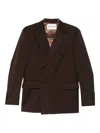 Amaranto Double-breasted Blazer In Brown