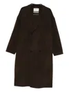 Amaranto Double-breasted Coat In Black