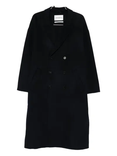 Amaranto Double-breasted Coat In Black