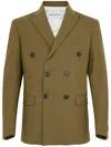 Amaranto Amaránto Double-breasted Military Green Blazer In Green