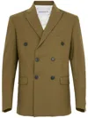 Amaranto Amaránto Double-breasted Military Green Blazer