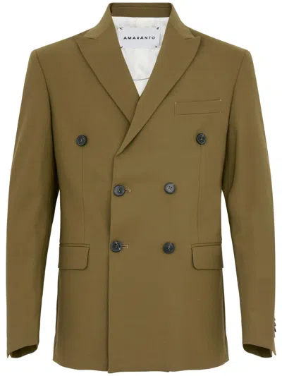 AMARANTO AMARANTO DOUBLE-BREASTED TAILORED AMARANTO GREEN JACKET