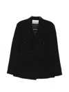 Amaranto Double-breasted Blazer In Black