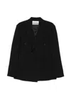 Amaranto Double-breasted Blazer In Black