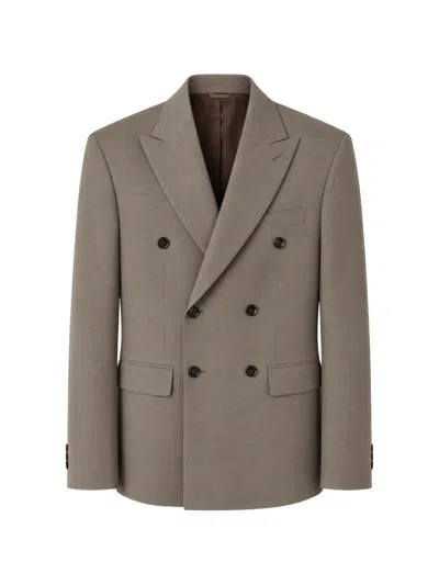 Amaranto Double-breasted Peak-lapel Blazer In Brown