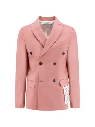 Amaranto Double-breasted Peak-lapel Blazer In Pink
