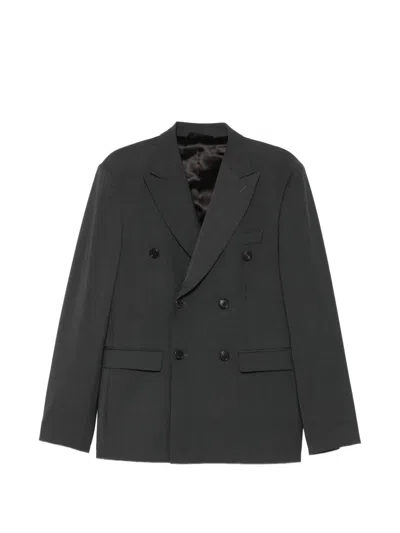 Amaranto Double-breasted Peak-lapels Blazer In Gray