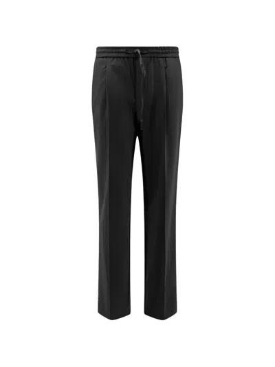 Amaranto Drawstring Elasticated-waist Trousers In Black