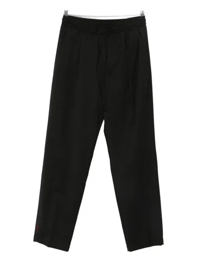 Amaranto Drawstring-waist Trousers In Black