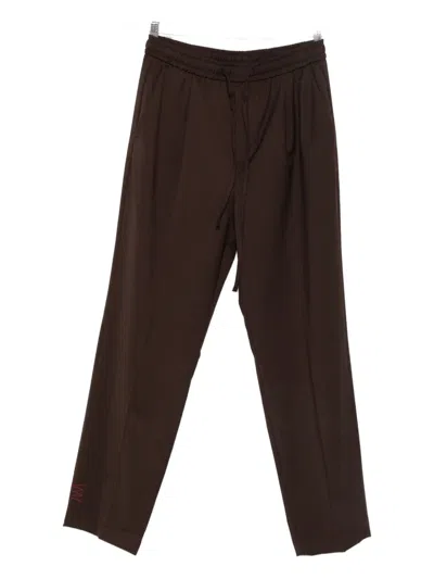Amaranto Drawstring-waist Trousers In Brown
