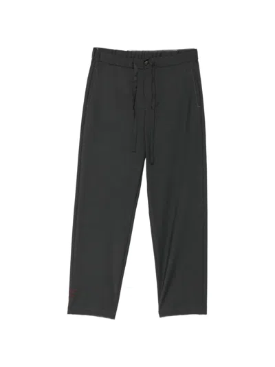 Amaranto Drawstring-waist Straight-leg Trousers In Gray