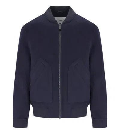 Amaranto Dark Blue Bomber Jacket In Blau