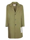 Amaranto Wool Blend Coat With Classic Lapel And Button Closure In Green