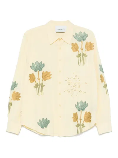 Amaranto Embroidered Shirt In Yellow