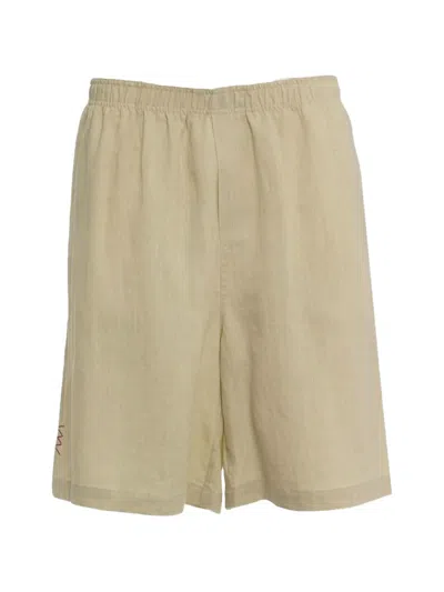 Amaranto Embroidered-logo Straight-leg Shorts In Neutral