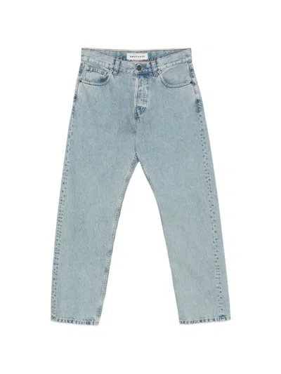 Amaranto Faded-effect Straight-leg Jeans In Blue