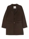 Amaranto Brown Tailored Coat With Notched Lapel In Brown