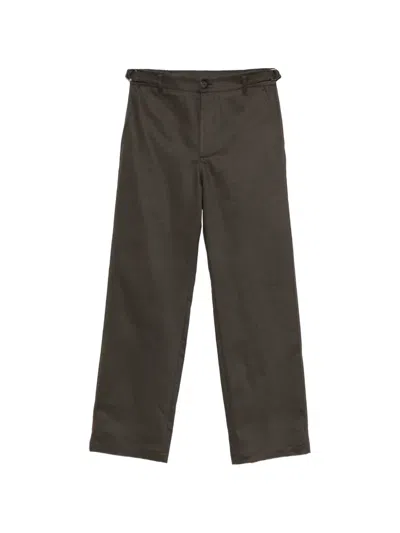 Amaranto Flap-pocket Straight-leg Trousers In Green