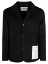 Amaranto Classic Black Jacket With Notched Collar In Black