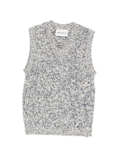 AMARANTO Grey knitted vest AMARANTO