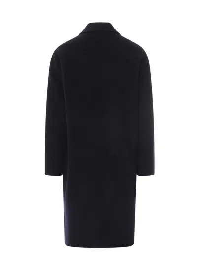 Amaranto Hand Made Wool And Cashmere Coat In Black