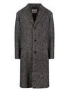 Amaranto Mid-length Herringbone Pattern Coat In Animal Print