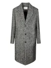 Amaranto Mid-length Herringbone Pattern Coat In Multi