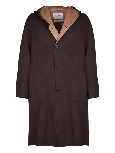 AMARANTO HOODED SINGLE-BREASTED COAT