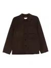 Amaranto Brown Casual Jacket With Structured Collar In Brown
