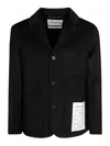 Amaranto Classic Black Jacket With Notched Collar In Black
