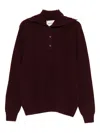 Amaranto Knitted Polo Sweater In Red