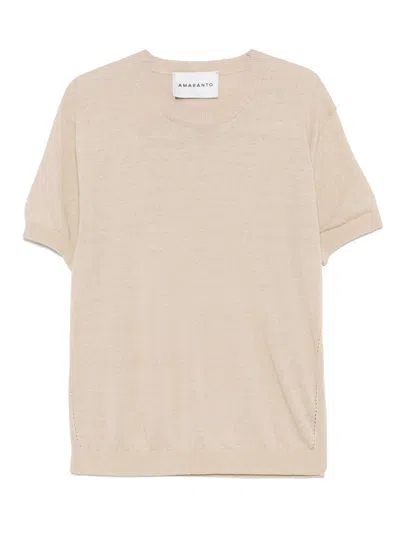 Amaranto Knitted T-shirt In Brown