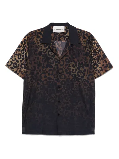 Amaranto Leopard-print Shirt In Blue