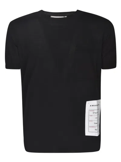 Amaranto Logo Short-sleeved Jumper In Black