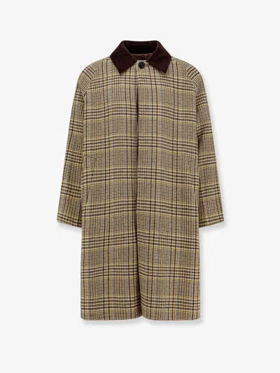 Amaranto Madras Coat With Padding In Brown