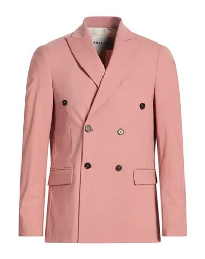 Amaranto Man Blazer Antique Rose Size 38 Polyester, Virgin Wool, Elastane