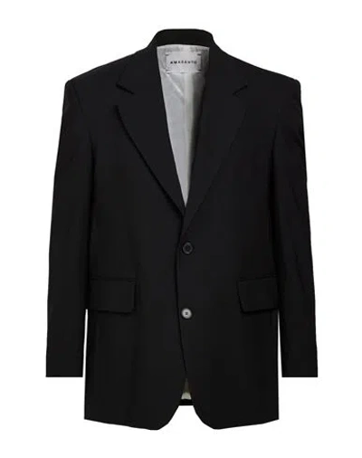 Amaranto Man Blazer Black Size 36 Polyester, Wool, Elastane