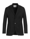 Amaranto Man Blazer Black Size 38 Polyester, Virgin Wool, Elastane In Black