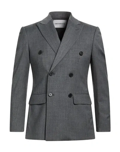 Amaranto Man Blazer Grey Size 38 Polyester, Virgin Wool, Elastane In Gray